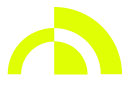 Grünes, stilisiertes Logo mit halbkreisförmigen Elementen in geometrischem Design.